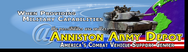 Photo of Anniston Army Depot Weapons Combat Vehicles Ammunition Banner